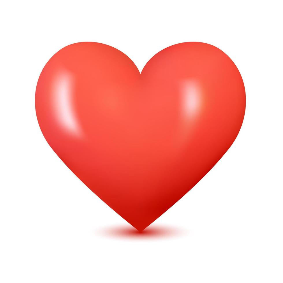Vector illustration, realistic 3D heart icon