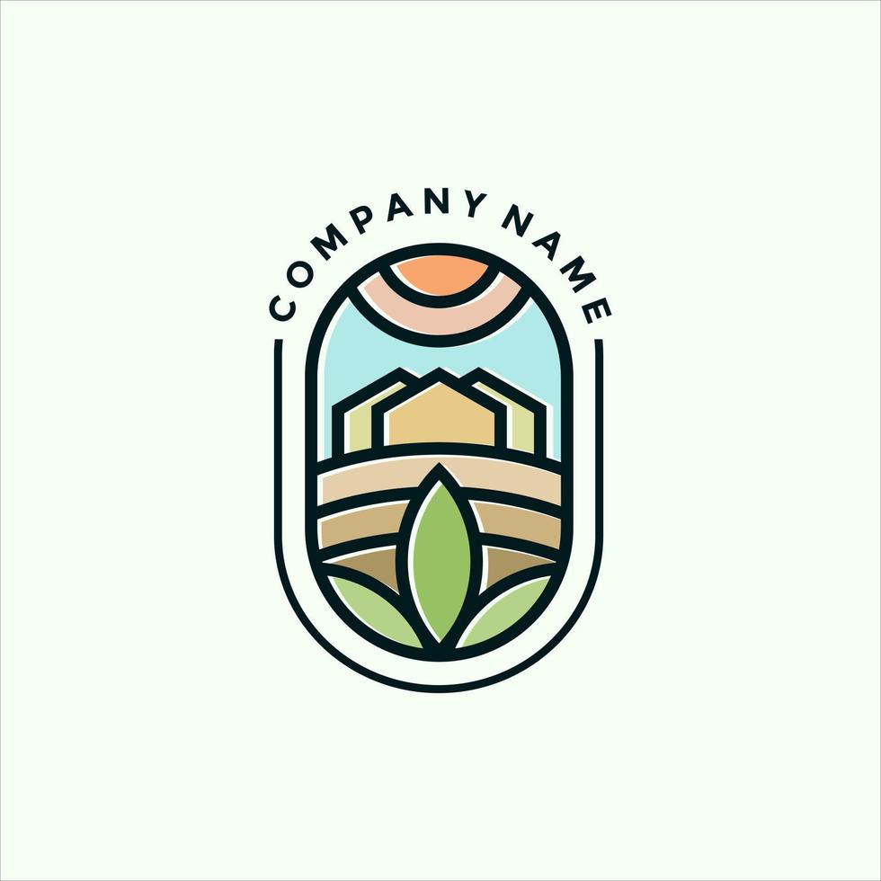 diseño de logotipo de granja moderno para su empresa o negocio vector