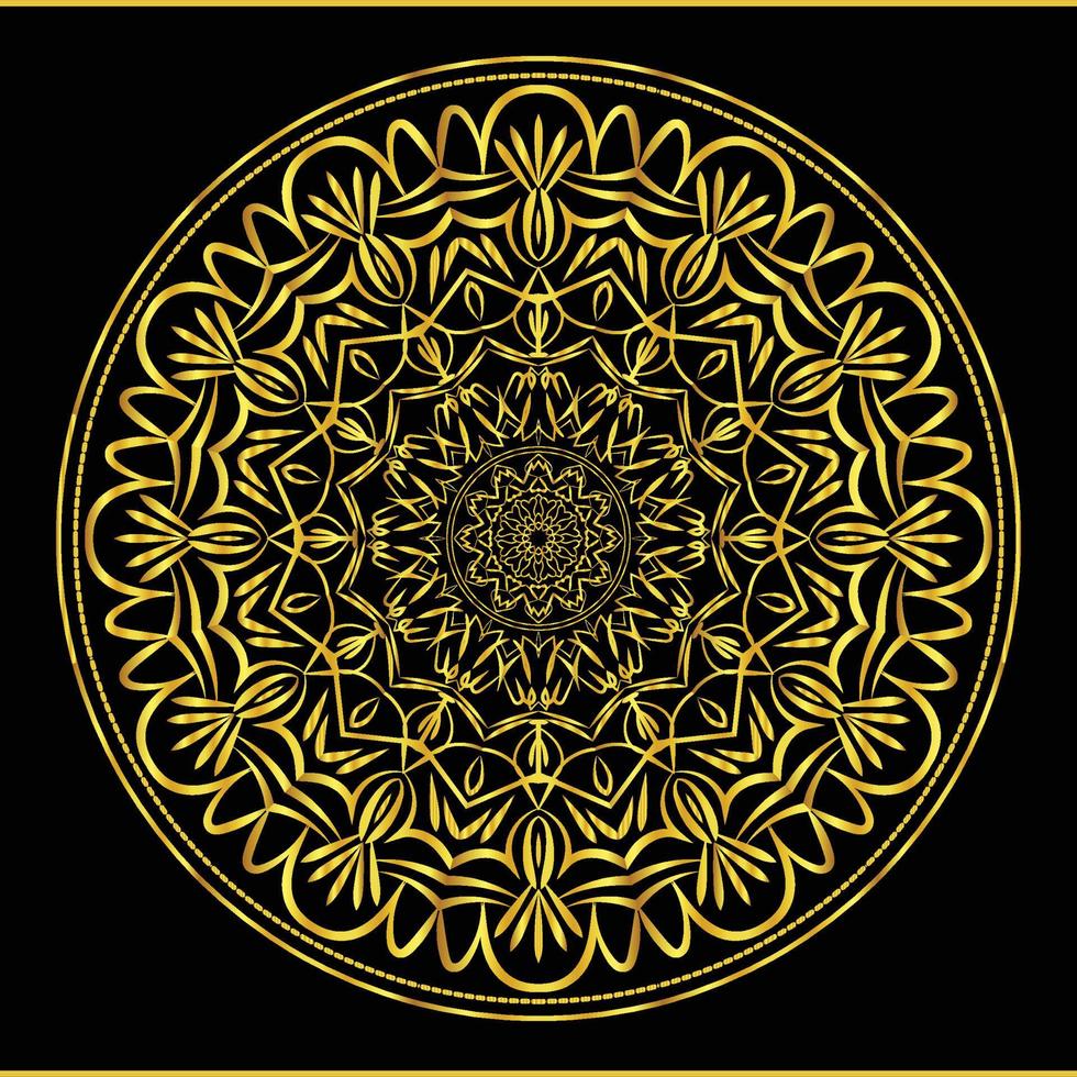 Mandala design  luxury ornamental background in gold color vector