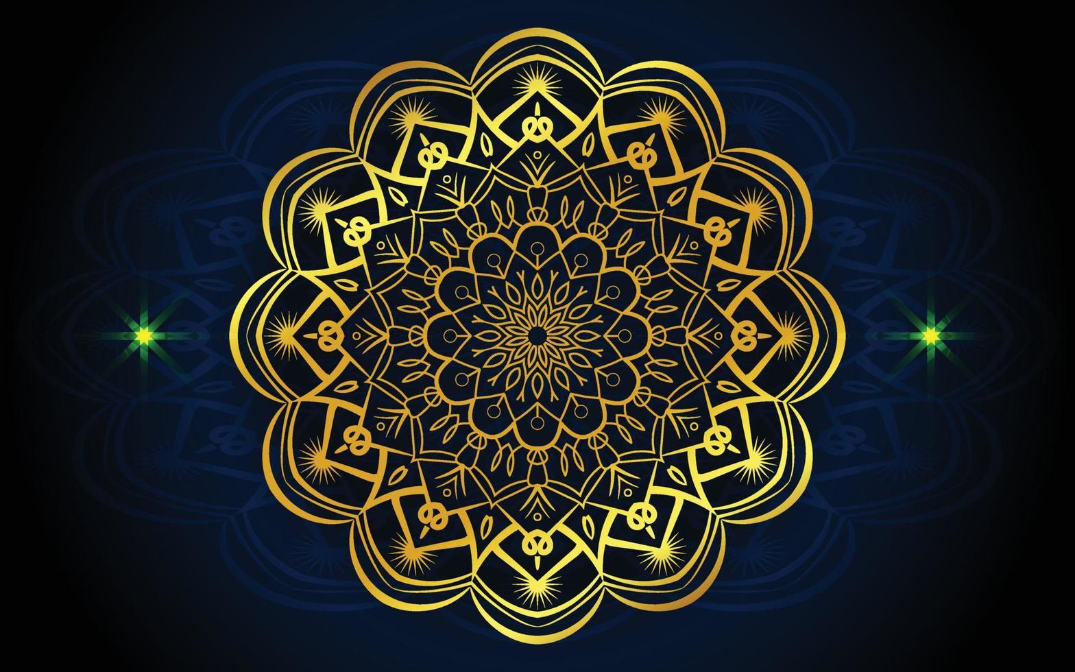 Mandala design  luxury ornamental background in gold color vector