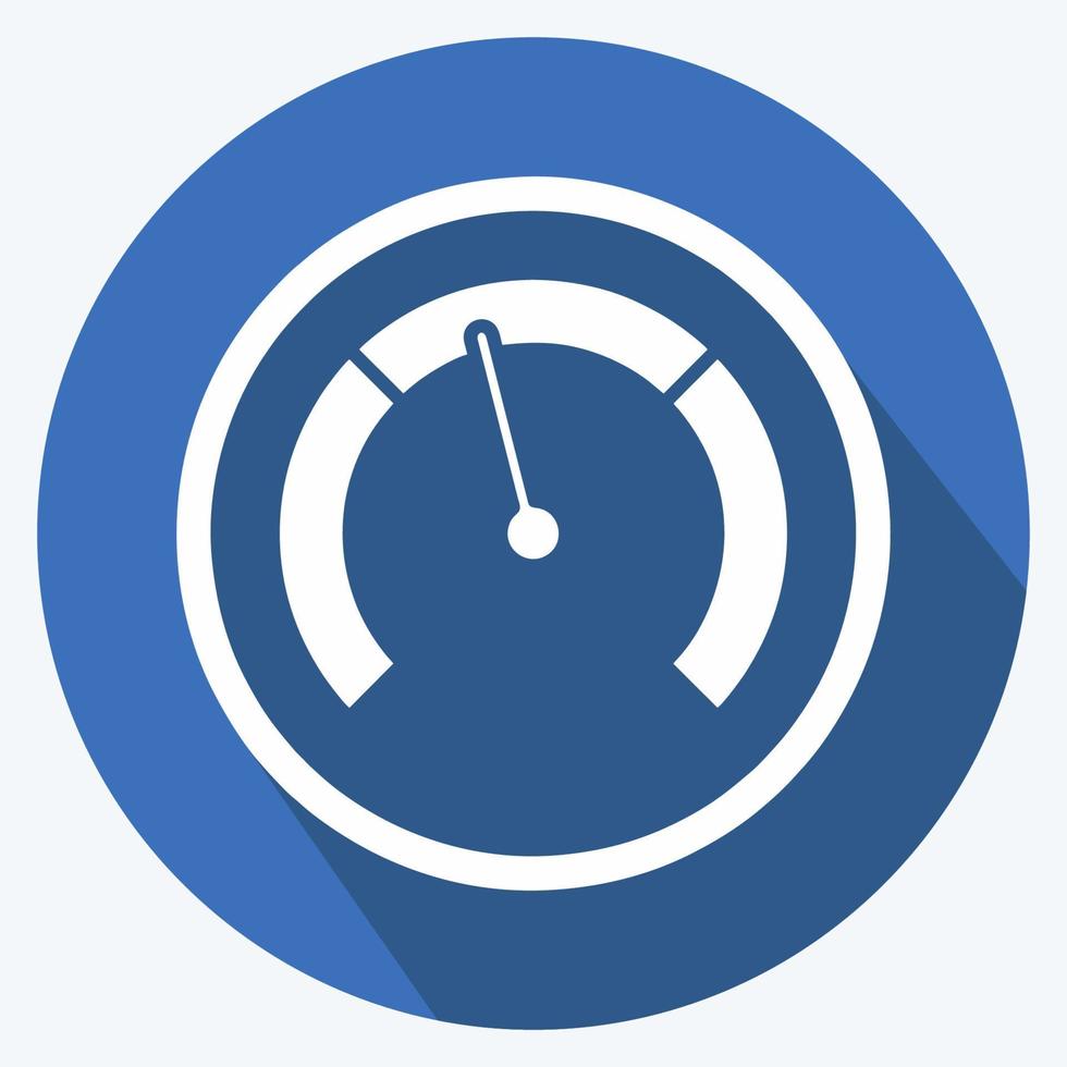 Icon Speedometer. suitable for education symbol. long shadow style. simple design editable. design template vector. simple illustration vector