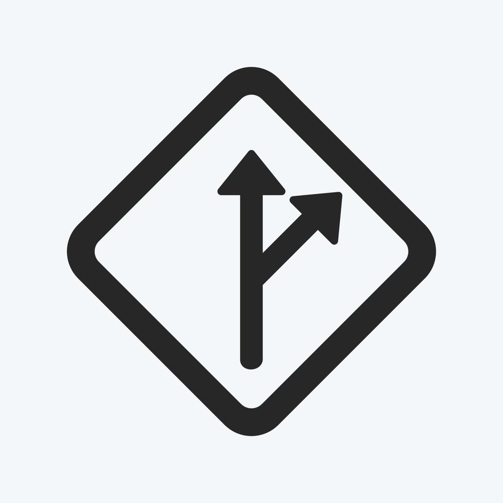 signo de desviación de icono. adecuado para el símbolo de la educación. estilo de glifo. diseño simple editable. vector de plantilla de diseño. ilustración sencilla