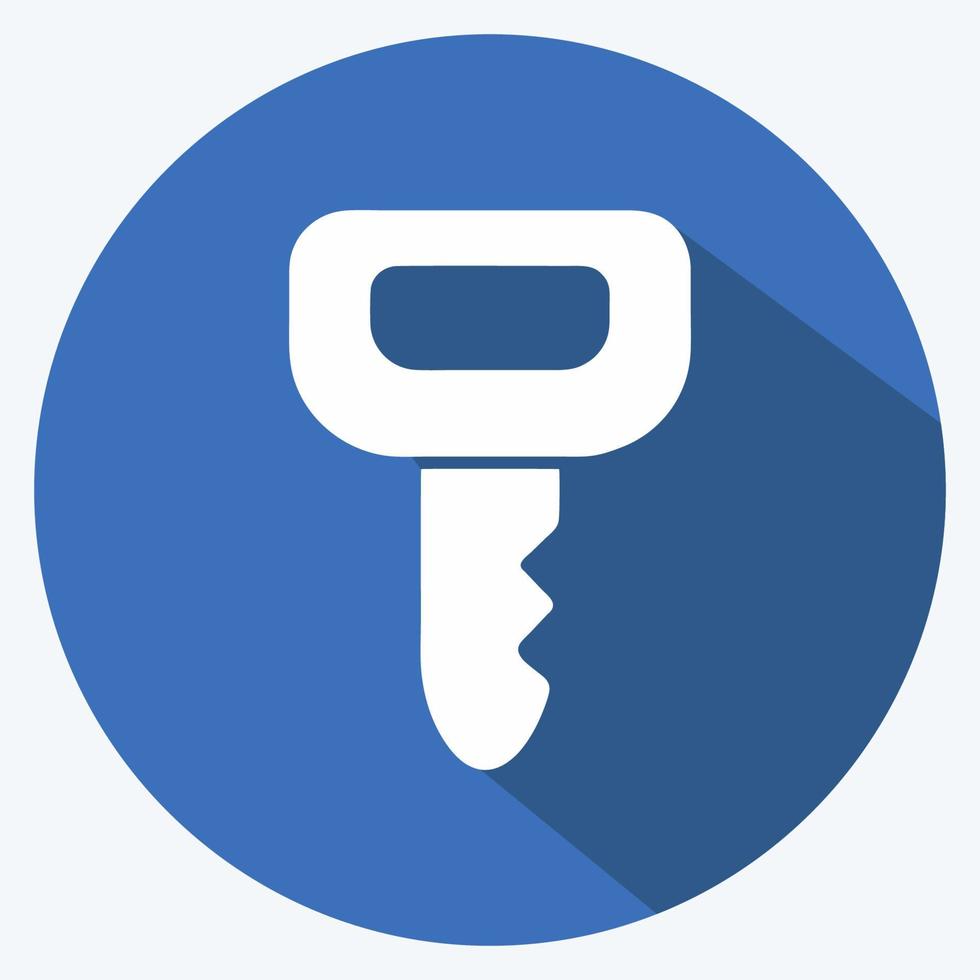 Icon Key. suitable for education symbol. long shadow style. simple design editable. design template vector. simple illustration vector