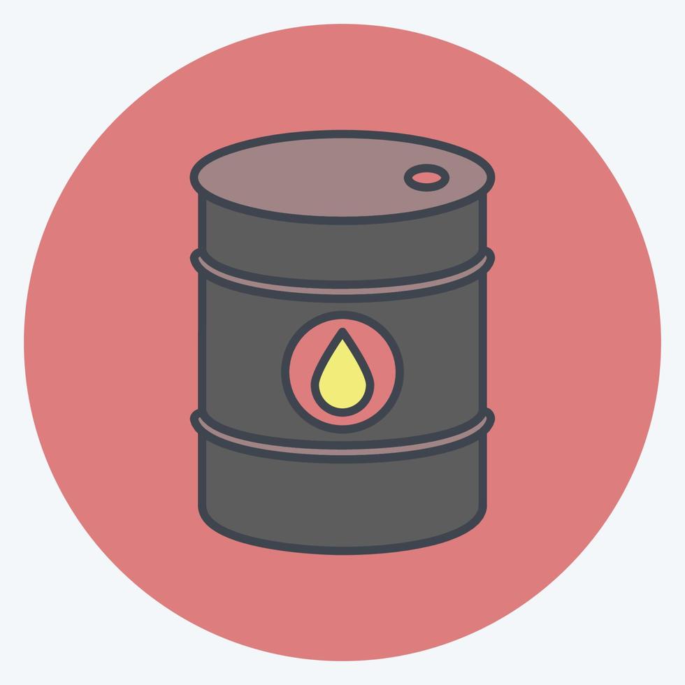 icono de barril de petróleo. adecuado para el símbolo de la educación. estilo compañero de color. diseño simple editable. vector de plantilla de diseño. ilustración sencilla