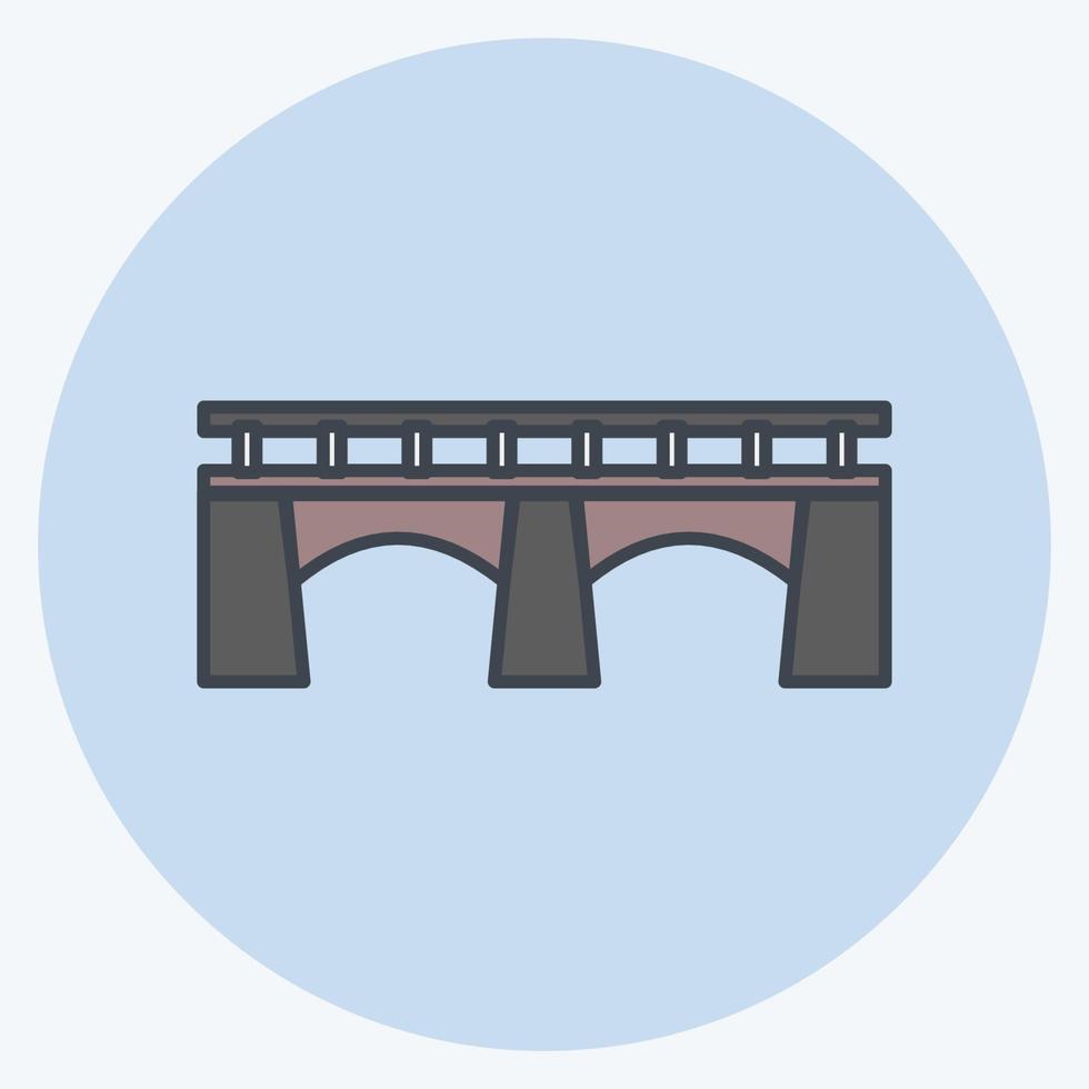 Icon Bridge. suitable for education symbol. color mate style. simple design editable. design template vector. simple illustration vector