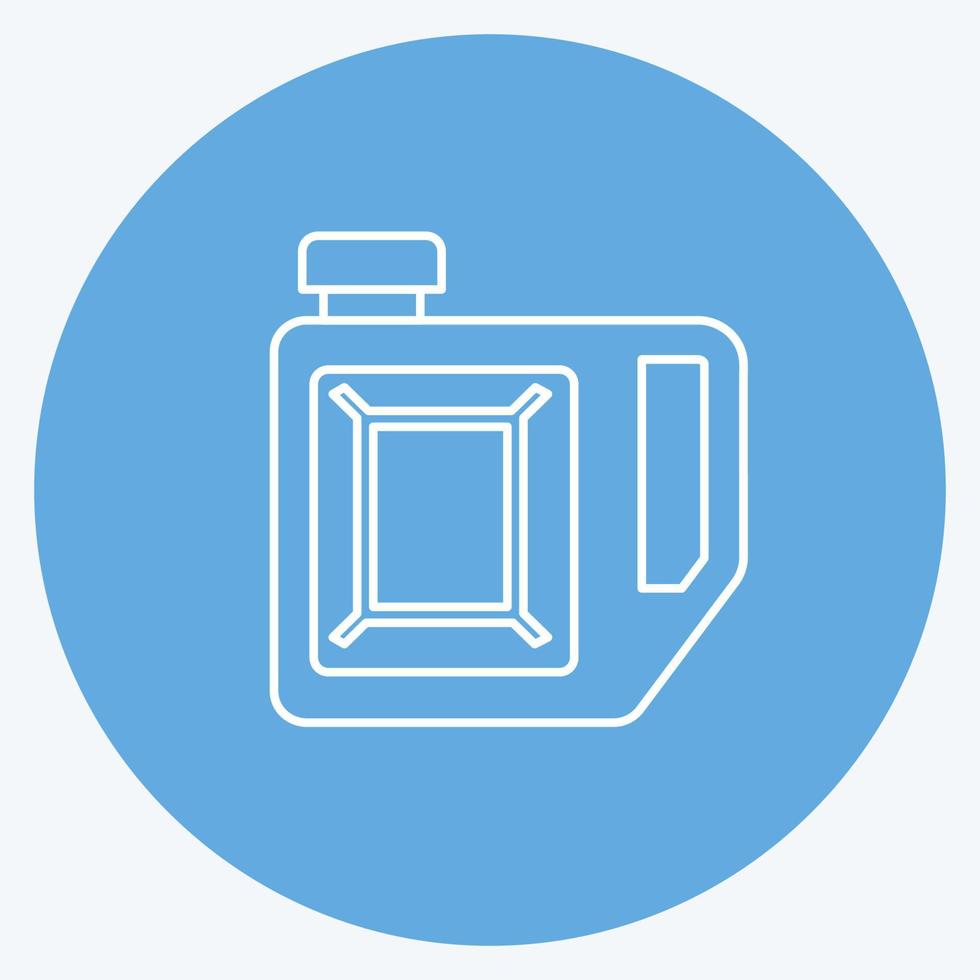 icono de lata de gasolina. adecuado para el símbolo de la educación. estilo de ojos azules. diseño simple editable. vector de plantilla de diseño. ilustración sencilla