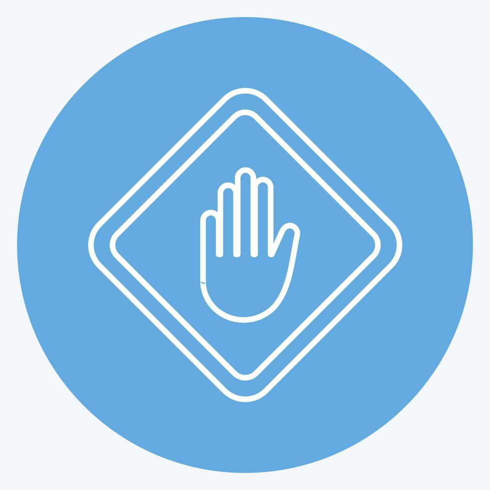 Icon Hand Sign. suitable for education symbol. blue eyes style. simple design editable. design template vector. simple illustration vector