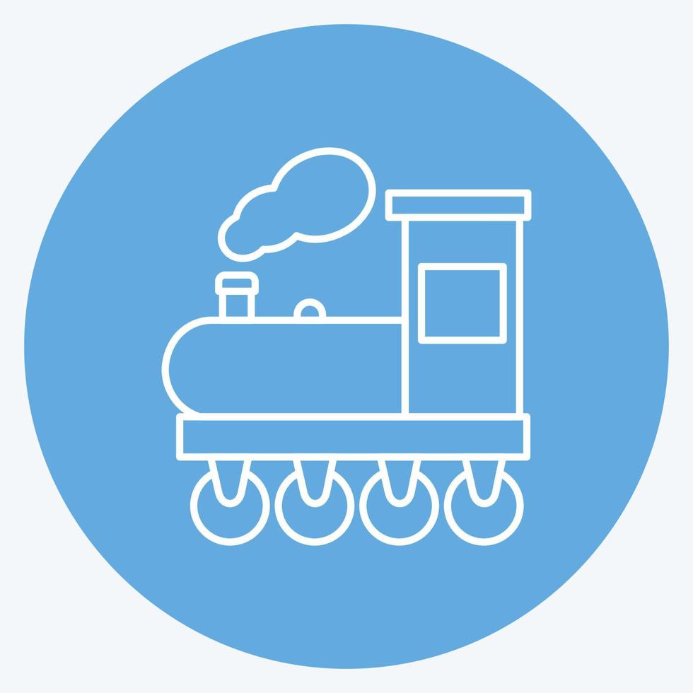 icono de tren de vapor. adecuado para el símbolo de la educación. estilo de ojos azules. diseño simple editable. vector de plantilla de diseño. ilustración sencilla