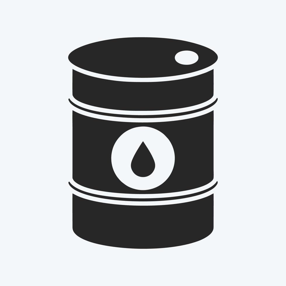 icono de barril de petróleo. adecuado para el símbolo de la educación. estilo de glifo. diseño simple editable. vector de plantilla de diseño. ilustración sencilla