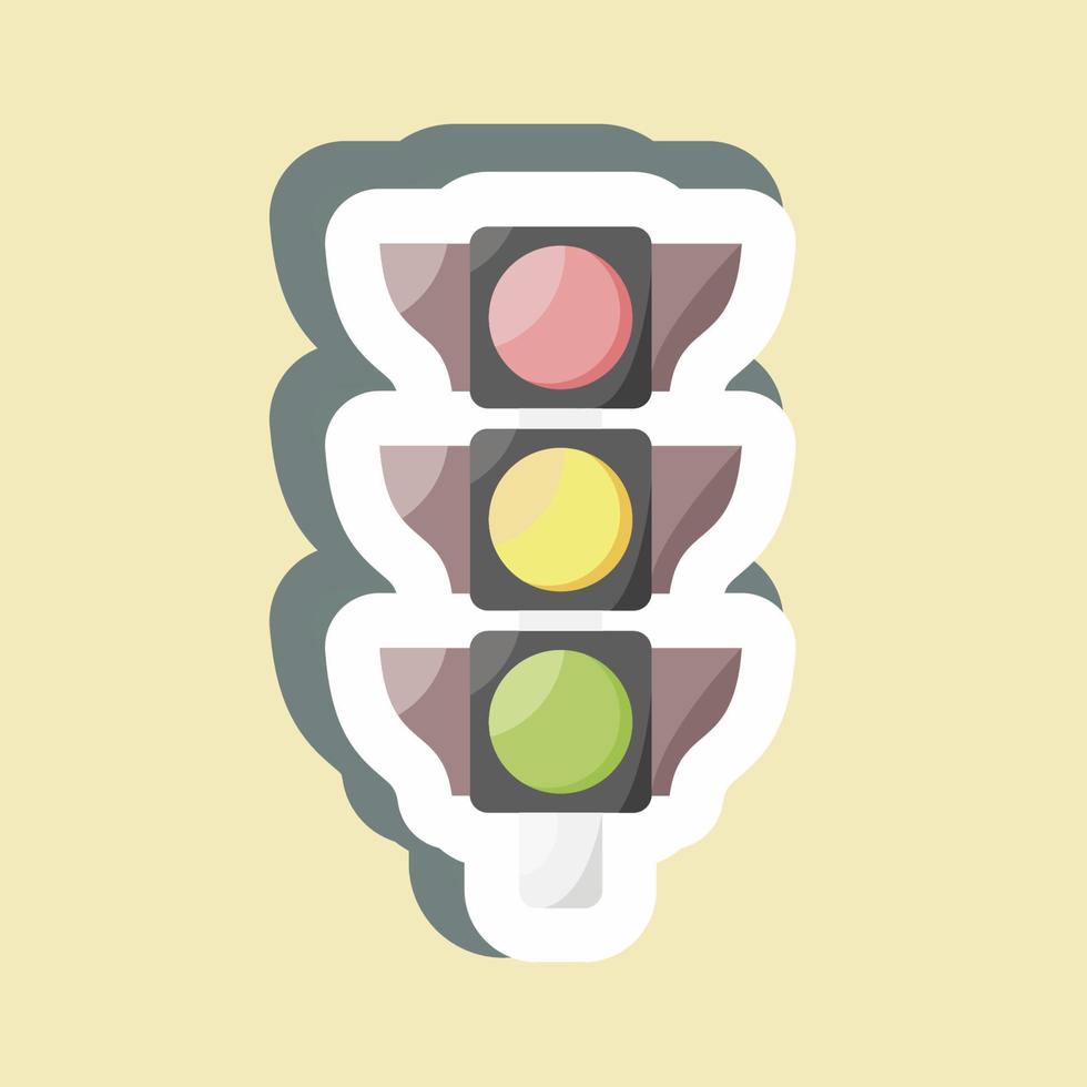 Sticker Traffic Signal. suitable for education symbol. simple design editable. design template vector. simple illustration vector