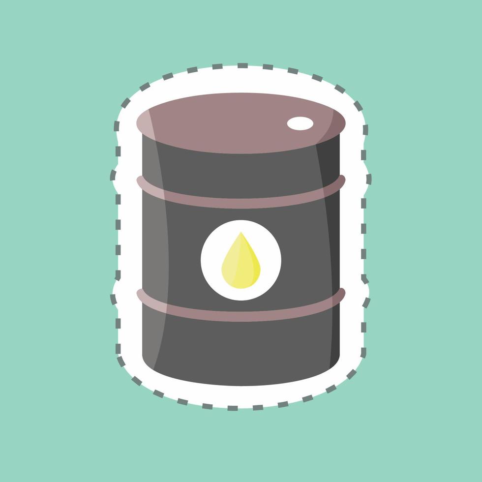 Barril de petróleo de corte de línea de pegatina. adecuado para el símbolo de la educación. diseño simple editable. vector de plantilla de diseño. ilustración sencilla