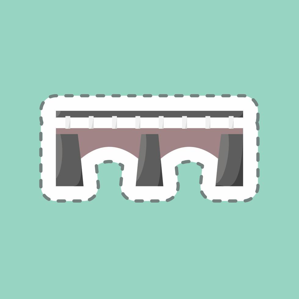 Sticker line cut Bridge. suitable for education symbol. simple design editable. design template vector. simple illustration vector