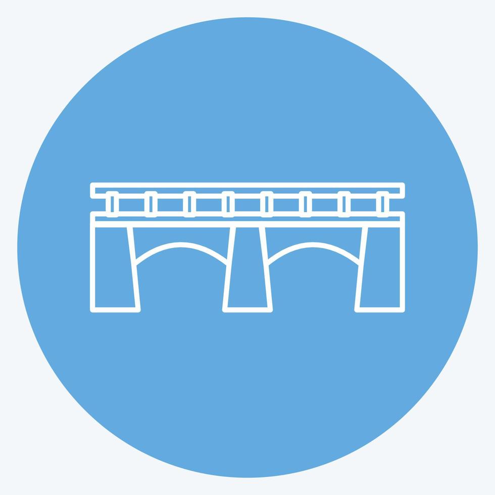 Icon Bridge. suitable for education symbol. blue eyes style. simple design editable. design template vector. simple illustration vector