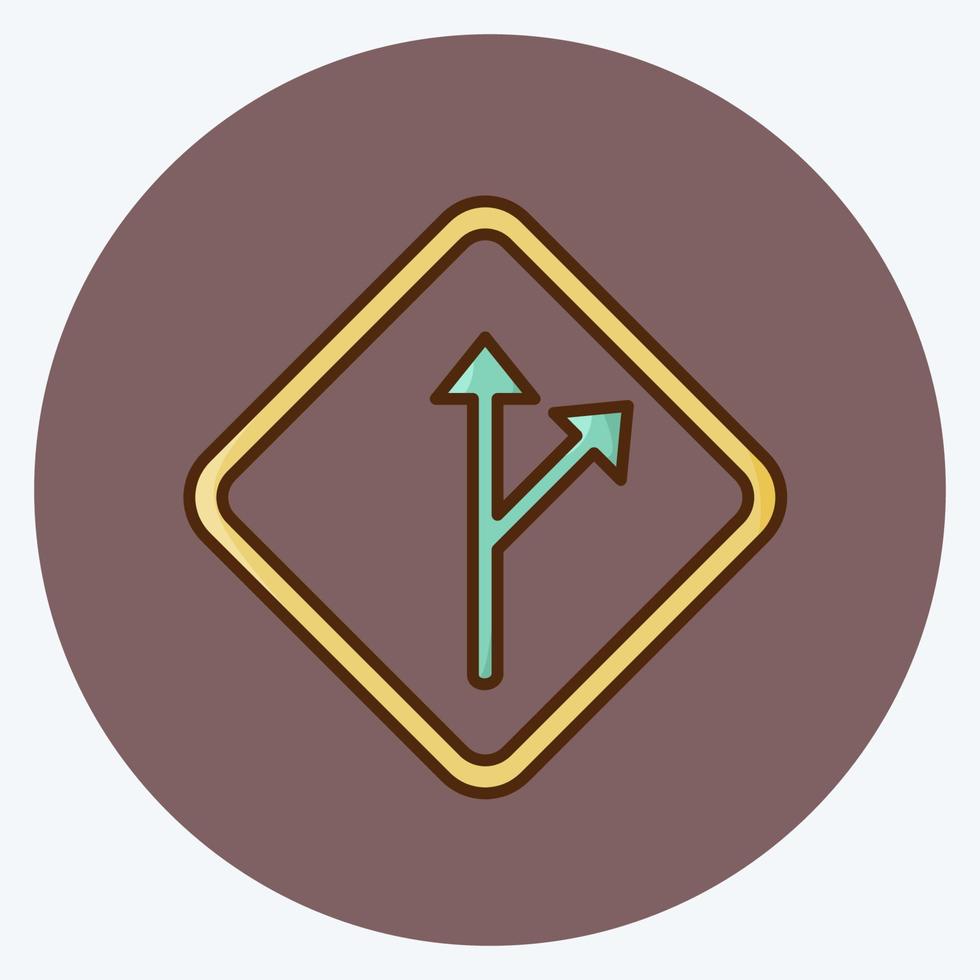 signo de desviación de icono. adecuado para el símbolo de la educación. estilo plano diseño simple editable. vector de plantilla de diseño. ilustración sencilla