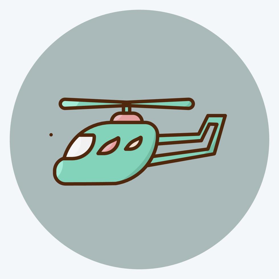 Icon Helicopter. suitable for education symbol. flat style. simple design editable. design template vector. simple illustration vector