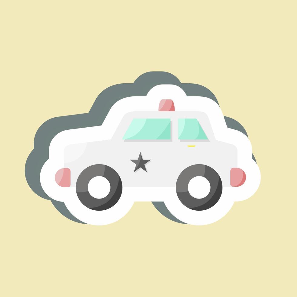 Sticker Police Car. suitable for education symbol. simple design editable. design template vector. simple illustration vector