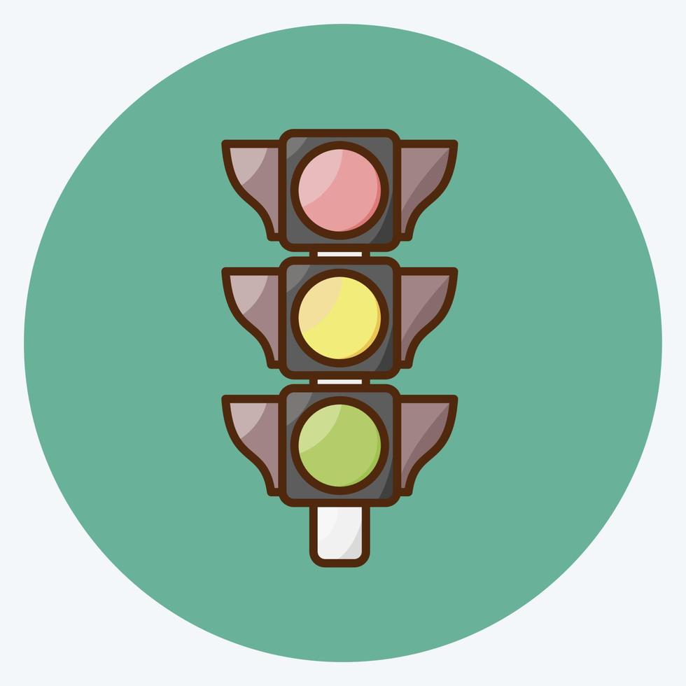 Icon Traffic Signal. suitable for education symbol. flat style. simple design editable. design template vector. simple illustration vector