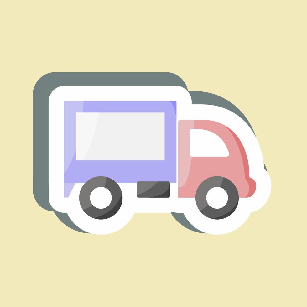 Sticker Truck. suitable for education symbol. simple design editable. design template vector. simple illustration vector