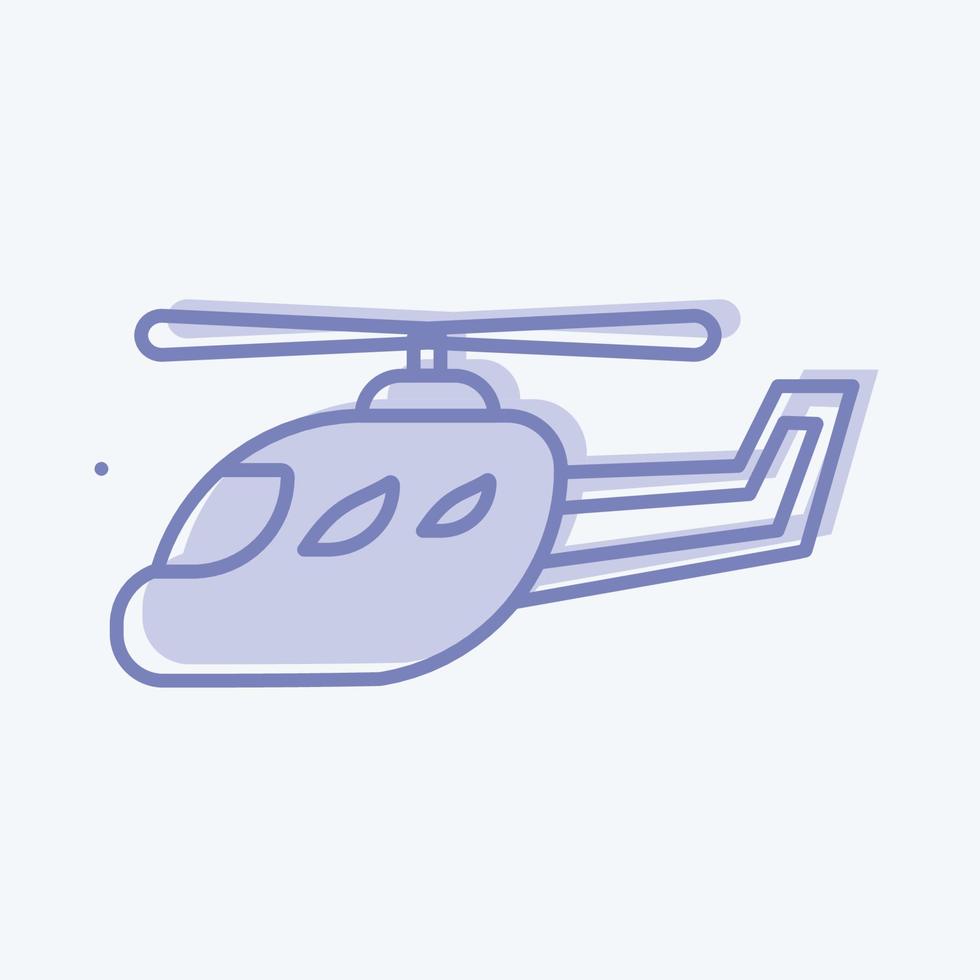 helicóptero icono. adecuado para el símbolo de la educación. estilo de dos tonos. diseño simple editable. vector de plantilla de diseño. ilustración sencilla