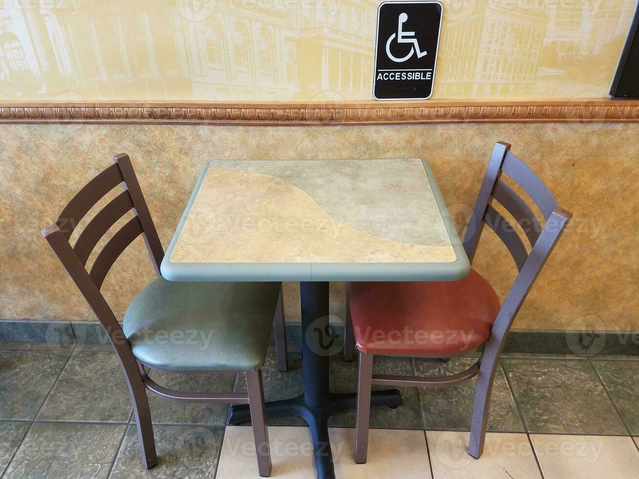 accessible sign near table photo