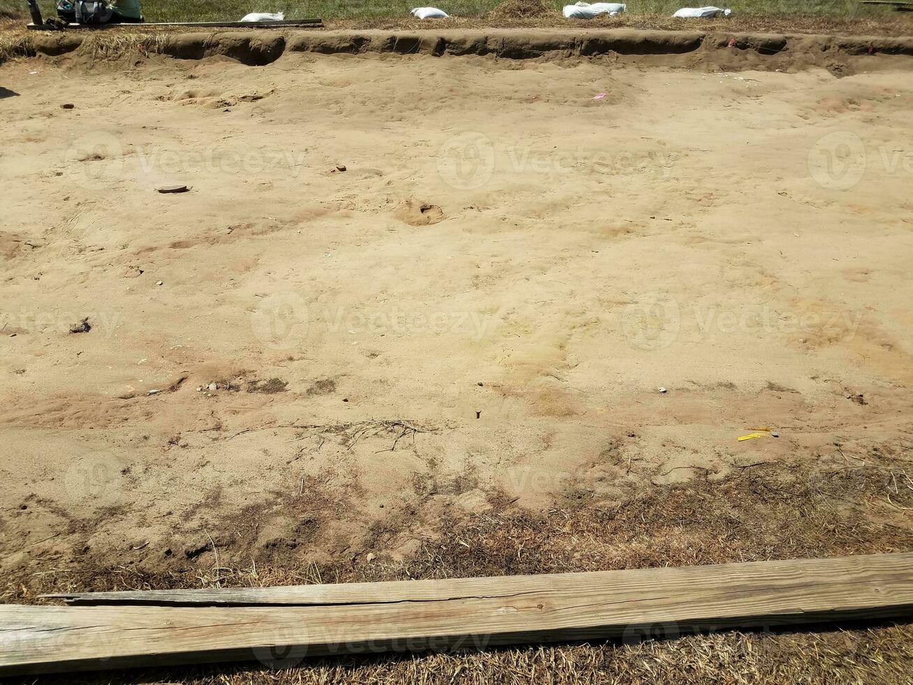 brown dirt or soil at archeology site photo