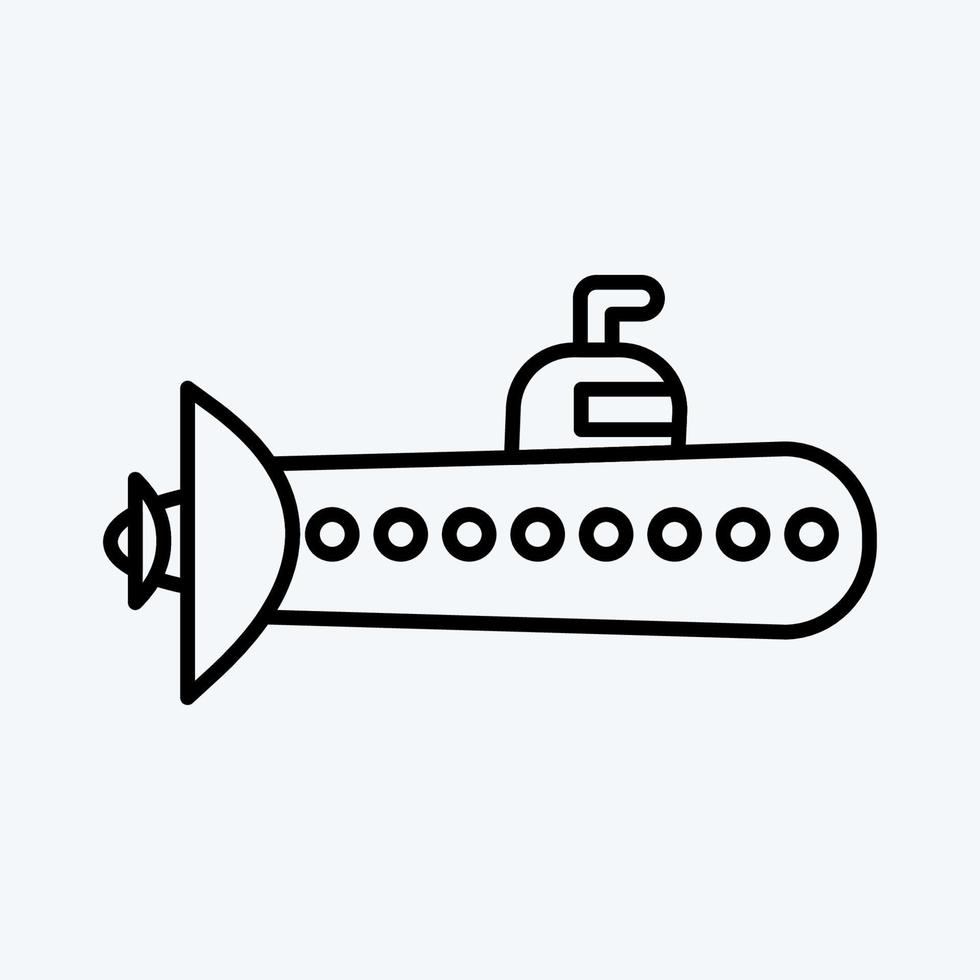 submarino icono. adecuado para el símbolo de la educación. estilo de línea diseño simple editable. vector de plantilla de diseño. ilustración sencilla