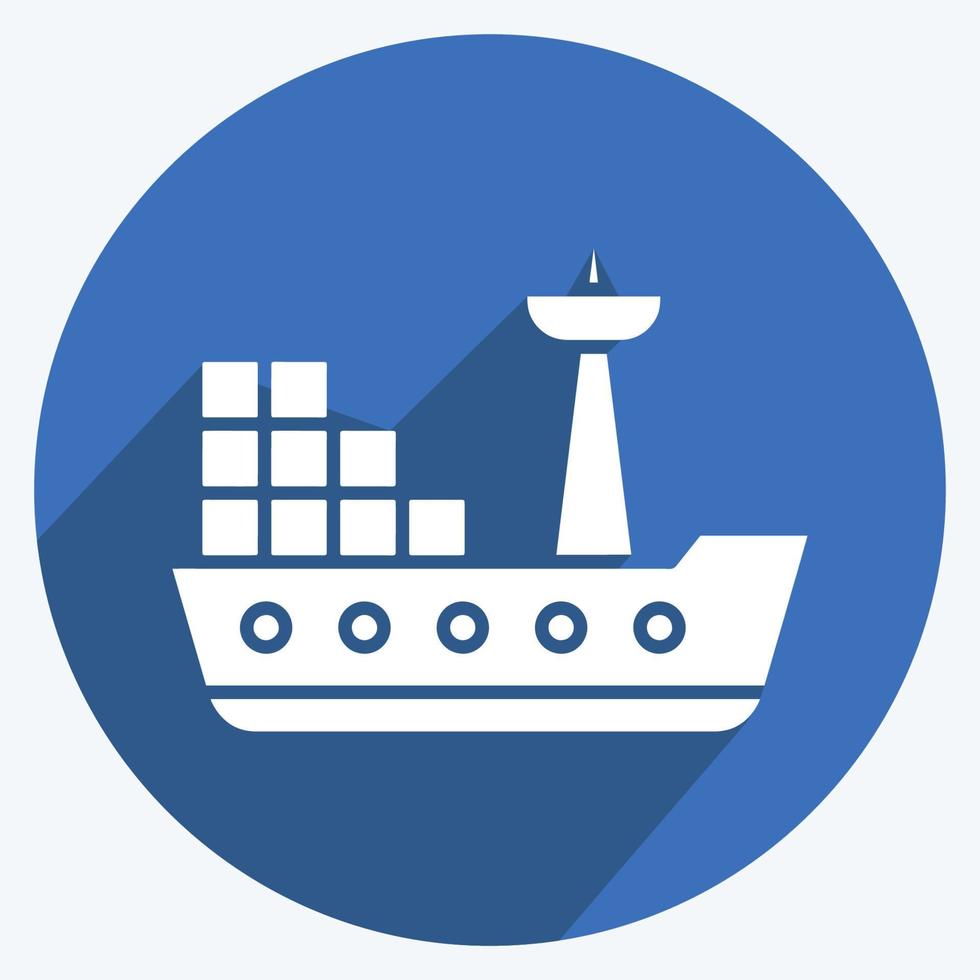 Icon Cargo Ship. suitable for Education symbol. long shadow style. simple design editable. design template vector. simple illustration vector