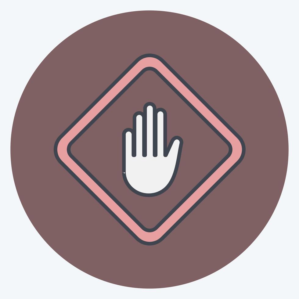 Icon Hand Sign. suitable for education symbol. color mate style. simple design editable. design template vector. simple illustration vector