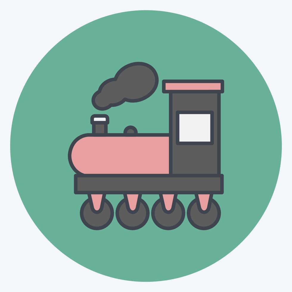 icono de tren de vapor. adecuado para el símbolo de la educación. estilo compañero de color. diseño simple editable. vector de plantilla de diseño. ilustración sencilla