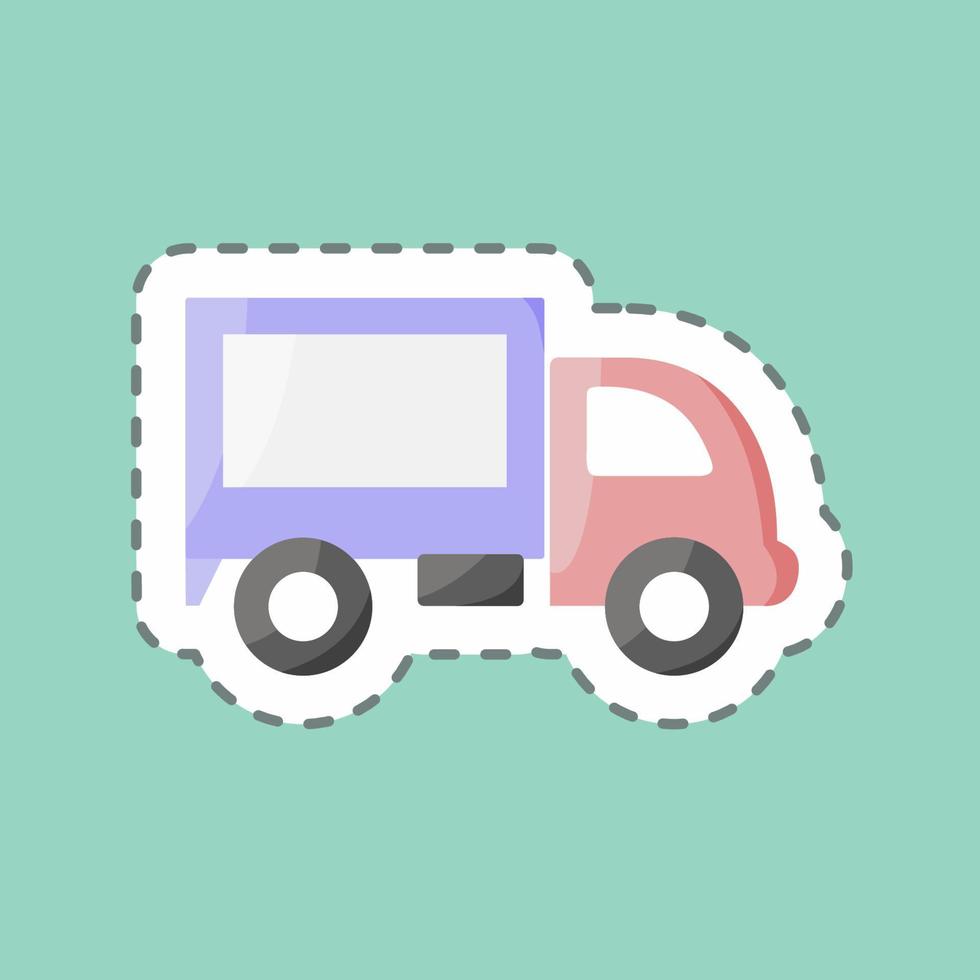 Sticker line cut Truck. suitable for education symbol. simple design editable. design template vector. simple illustration vector