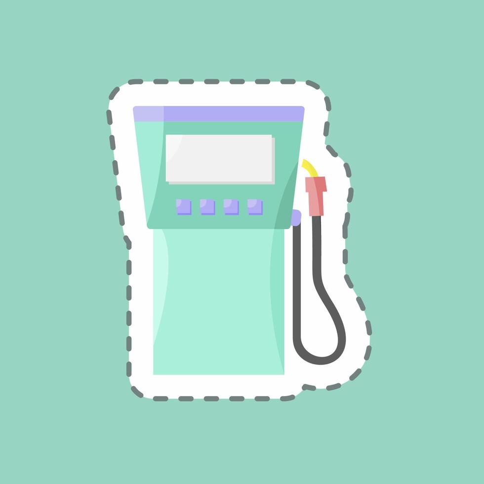 Servicio de gasolinera de línea adhesiva cortada. adecuado para el símbolo de la educación. diseño simple editable. vector de plantilla de diseño. ilustración sencilla