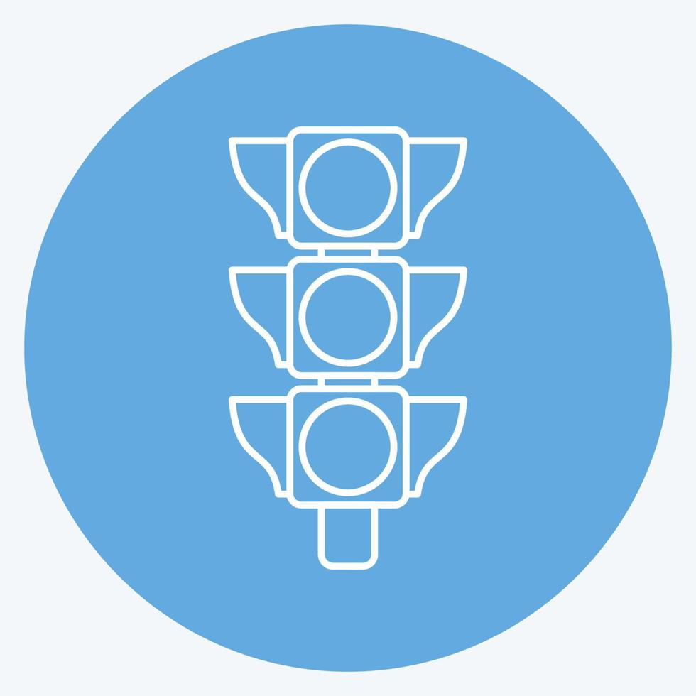 Icon Traffic Signal. suitable for education symbol. blue eyes style. simple design editable. design template vector. simple illustration vector