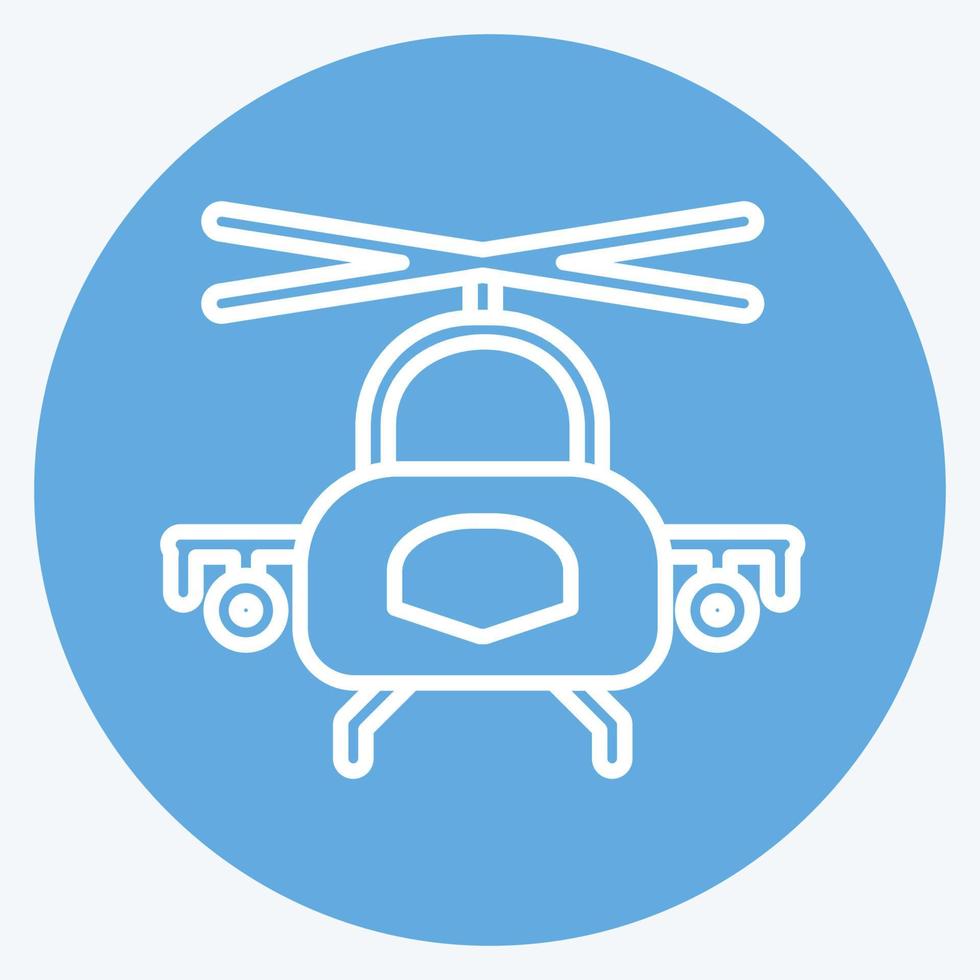 Icon Military Helicopter. suitable for Education symbol. blue eyes style. simple design editable. design template vector. simple illustration vector
