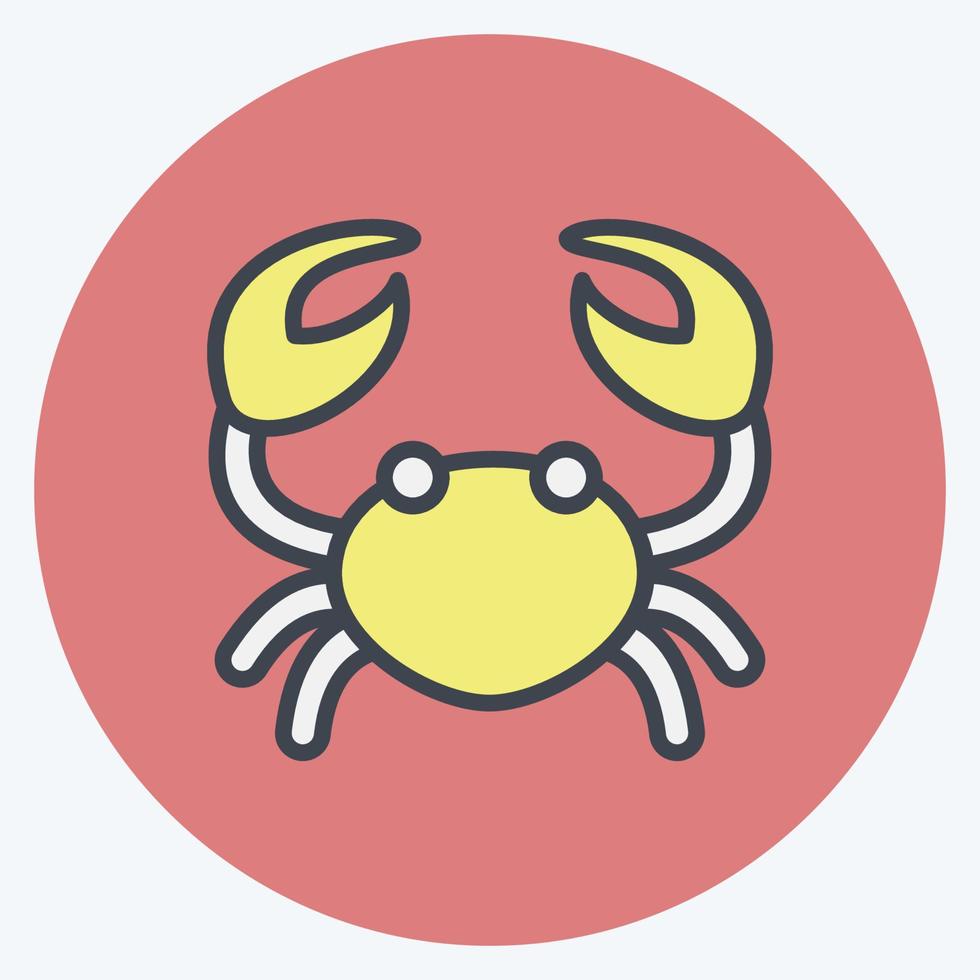 Icon Crab. suitable for Meat. color mate style. simple design editable. design template vector. simple illustration vector