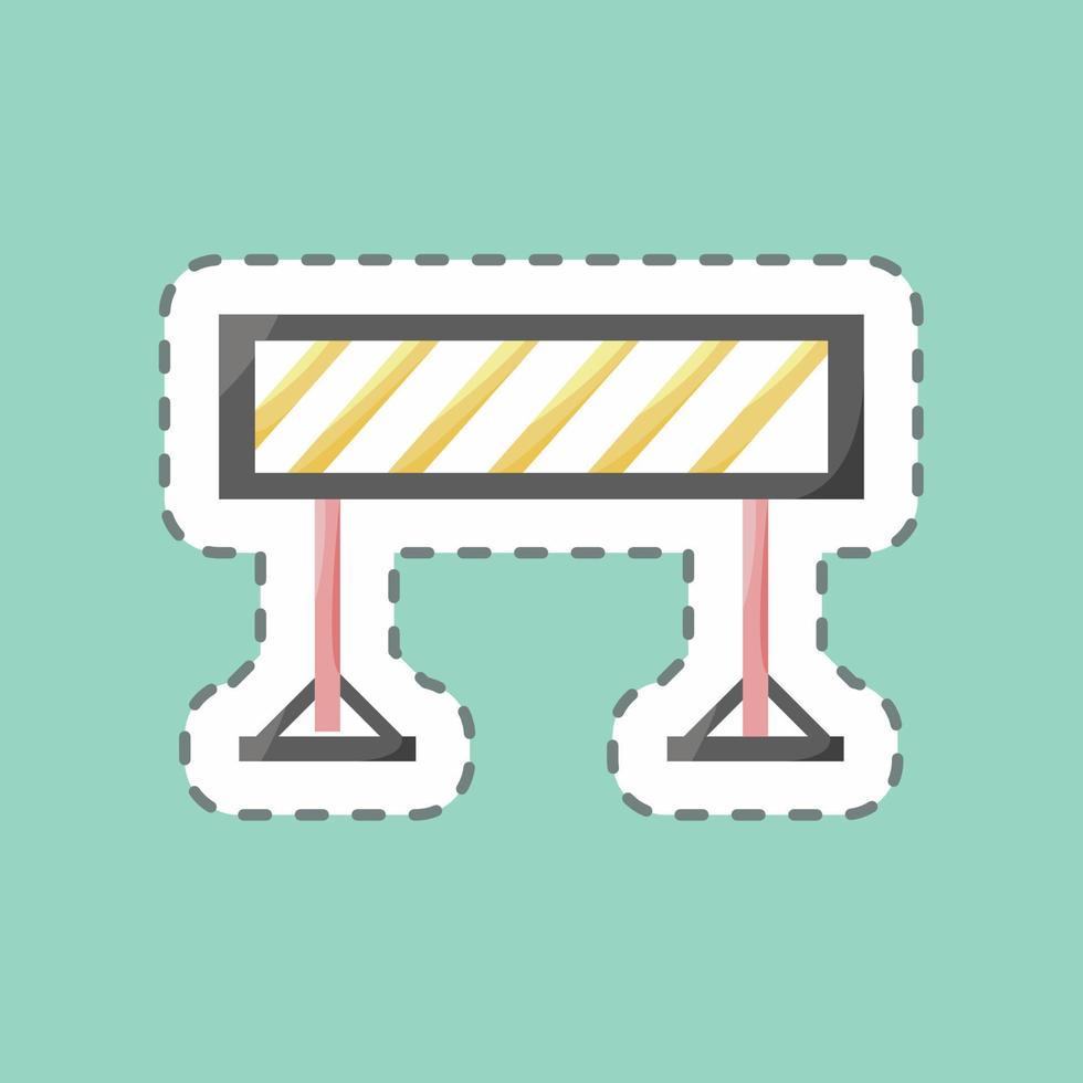 Sticker line cut Barrier. suitable for education symbol. simple design editable. design template vector. simple illustration vector