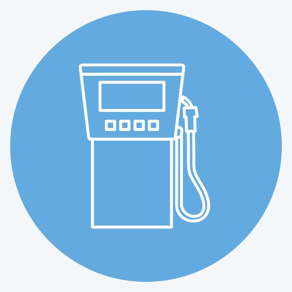 servicio de gasolinera de icono. adecuado para el símbolo de la educación. estilo de ojos azules. diseño simple editable. vector de plantilla de diseño. ilustración sencilla