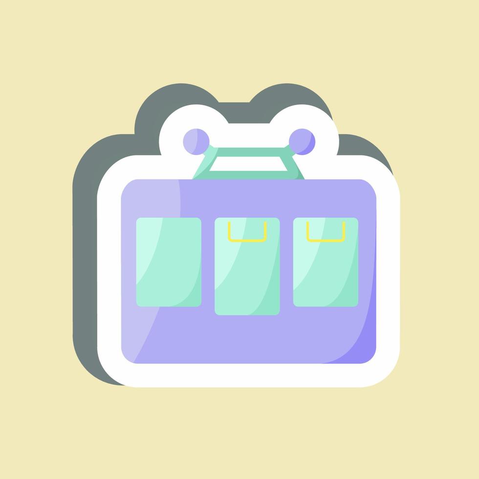 Sticker Cable Car. suitable for education symbol. simple design editable. design template vector. simple illustration vector