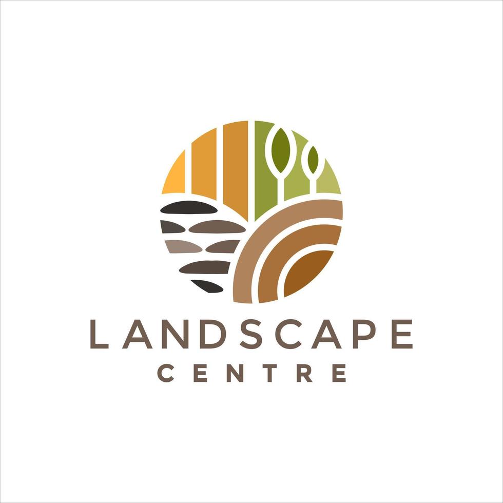 Modern landscape centre logo illustration design for your company or business vector