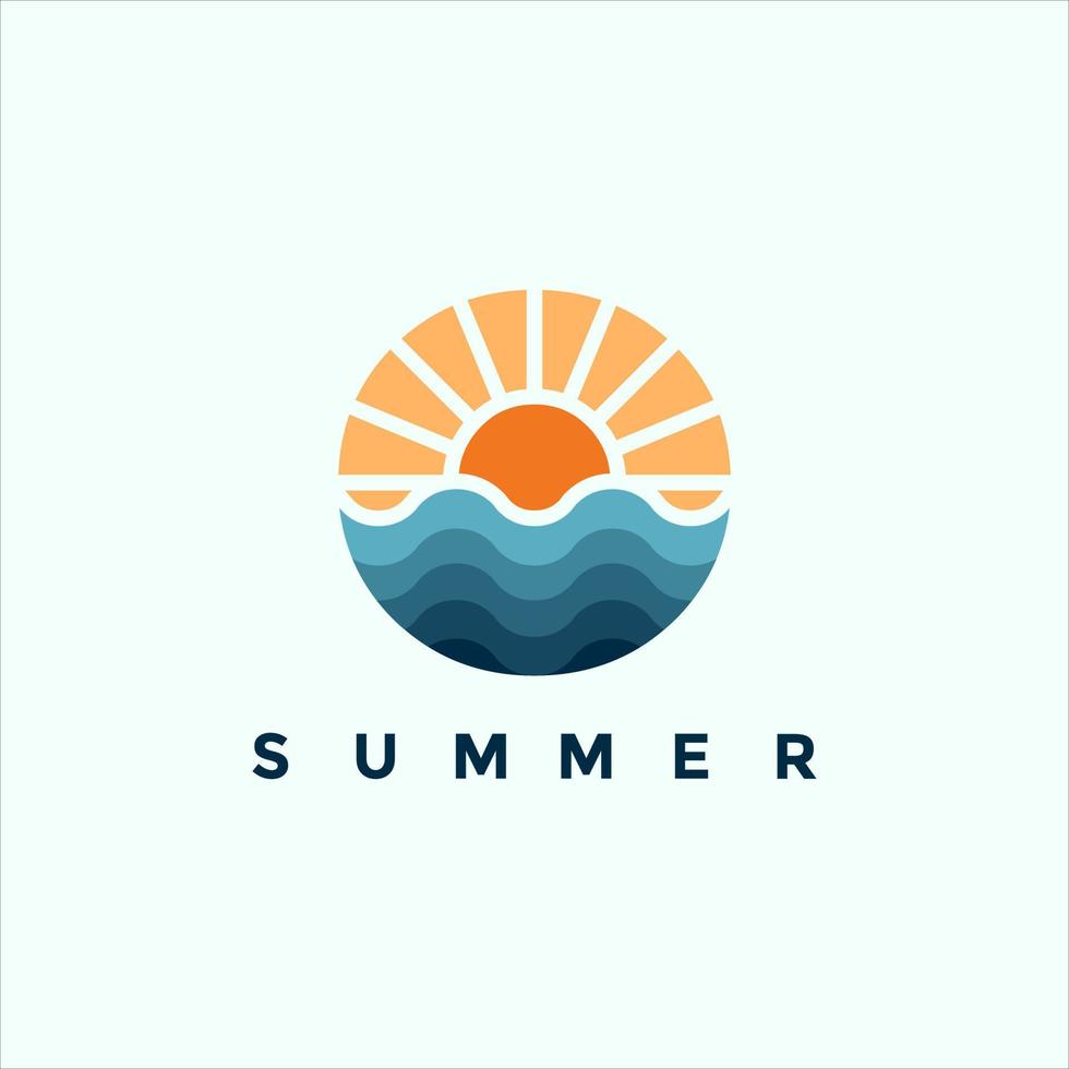 Summer beach logo design illustration for your business vector