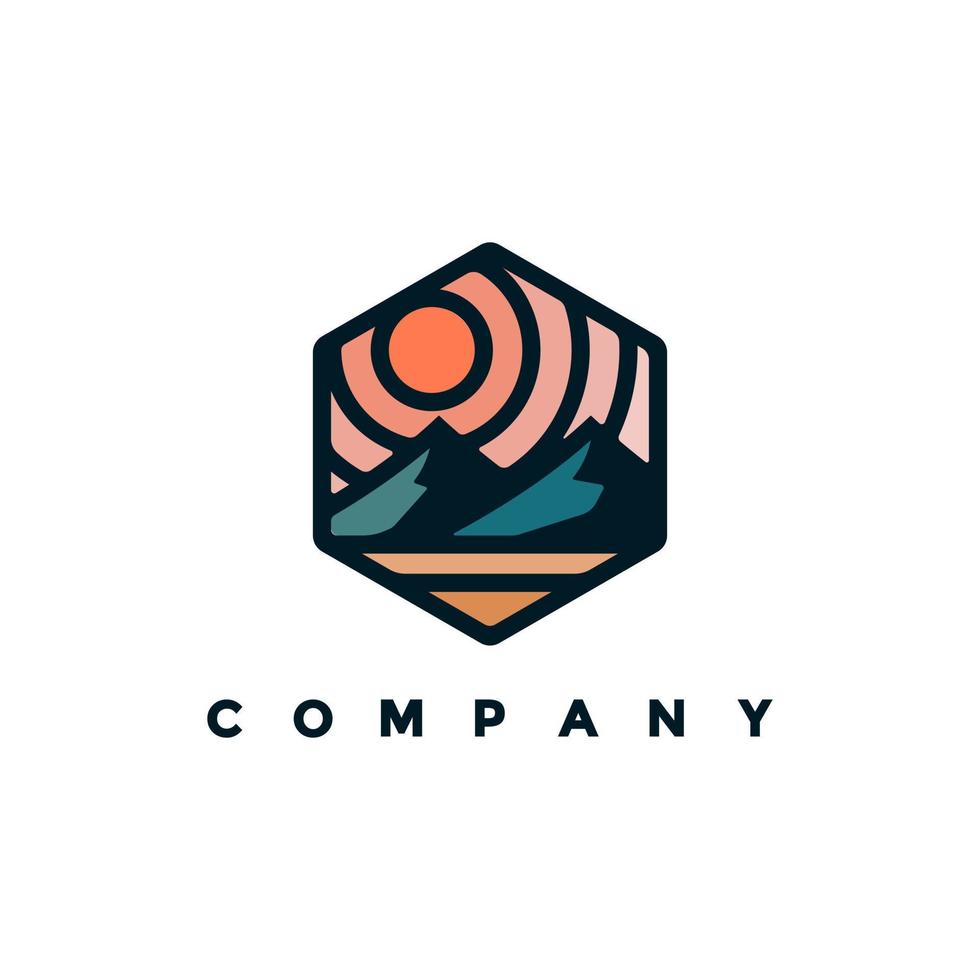 ilustración de diseño de logotipo de montaña moderna para su empresa o negocio vector