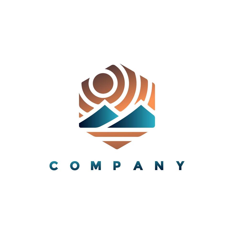 ilustración de diseño de logotipo de montaña moderna para su empresa o negocio vector