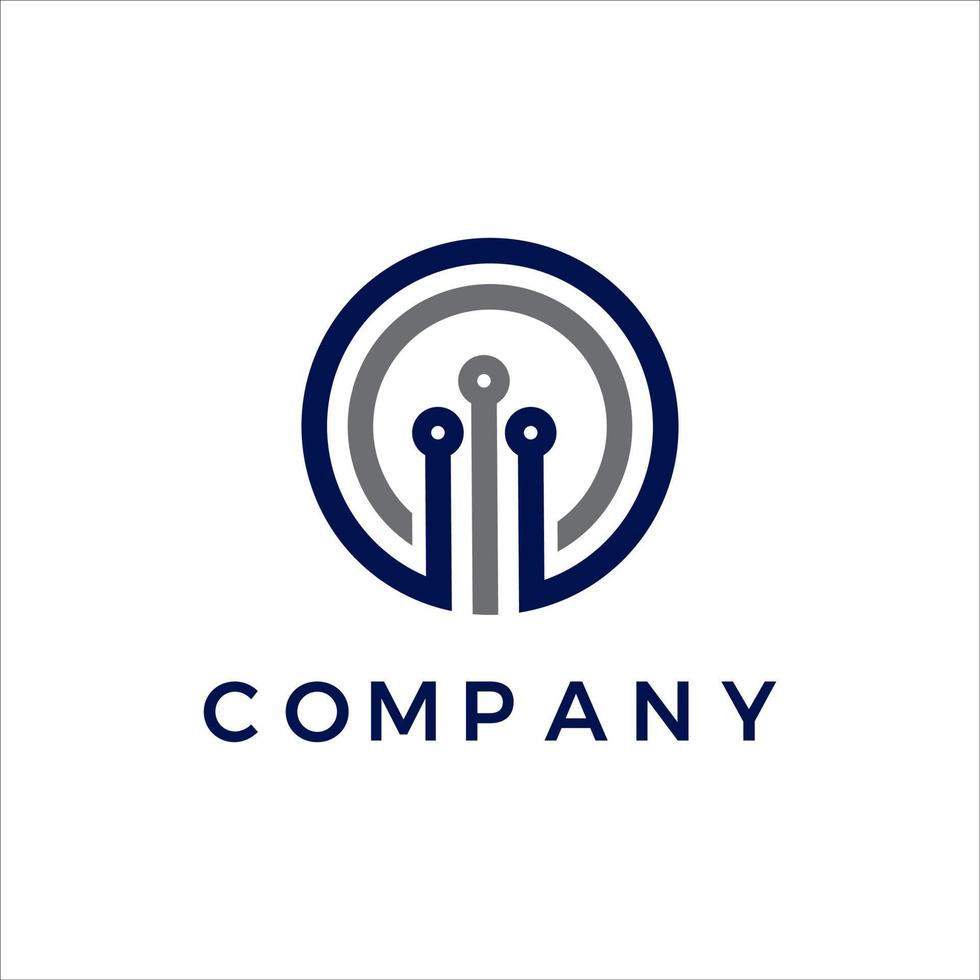 Techno Company Logo Vector