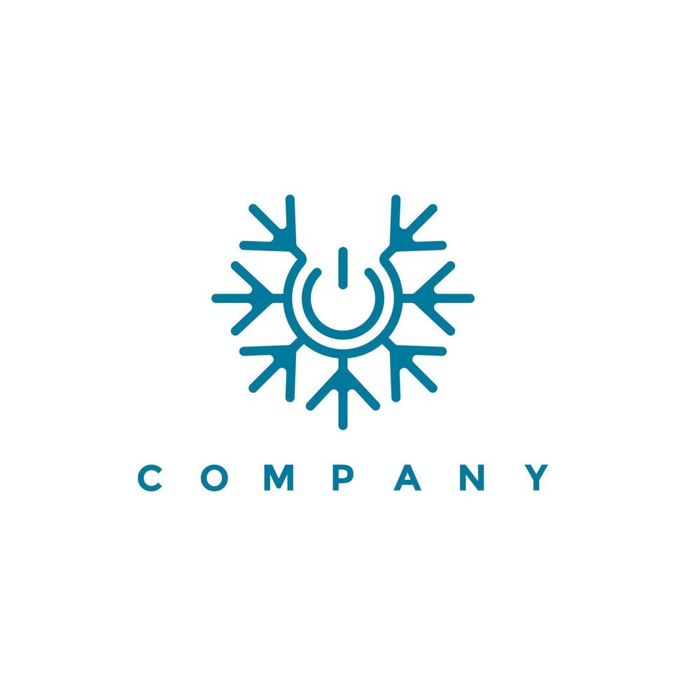 Modern cooling button logo design for your company or business vector