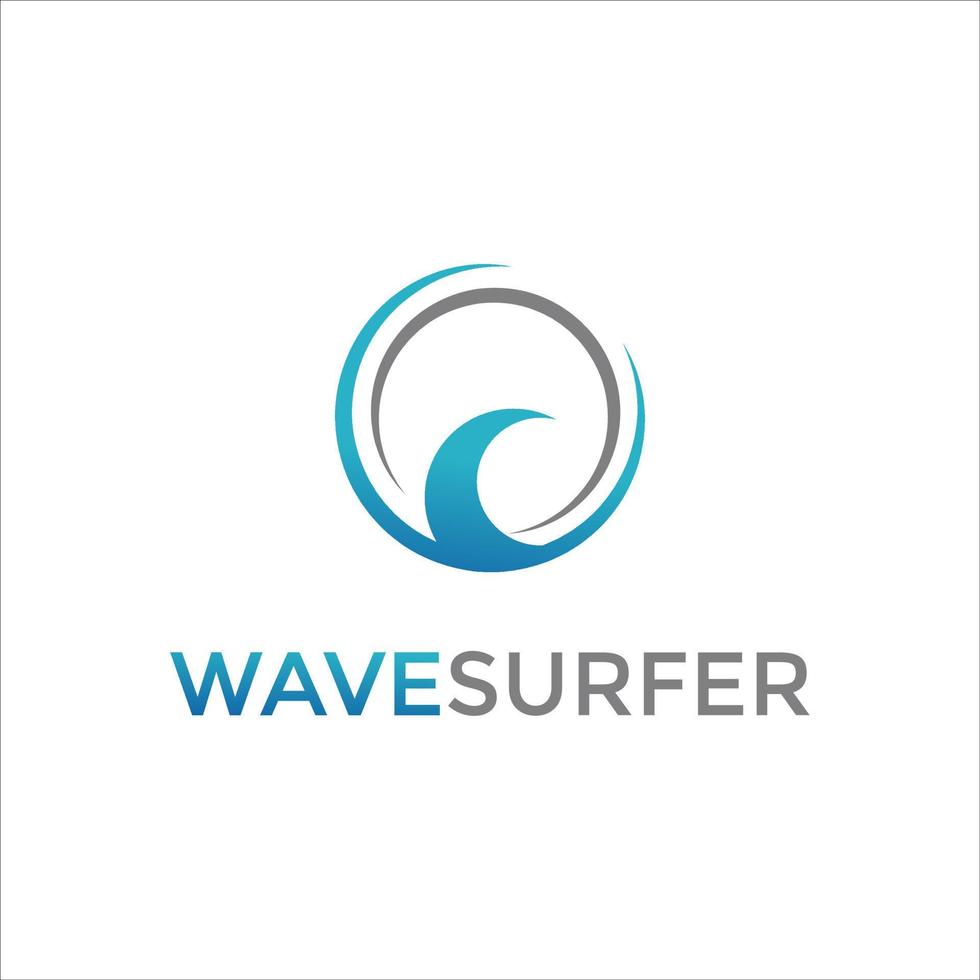 Wave Surfer Logo Vector