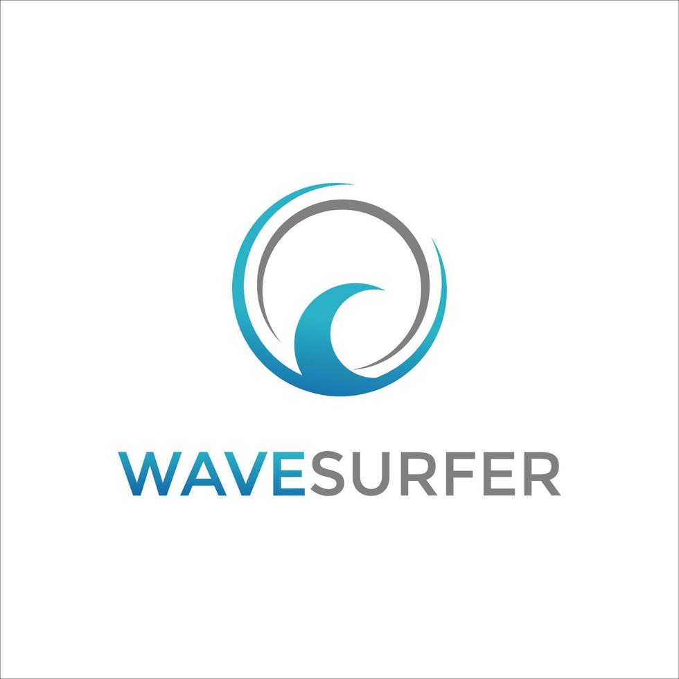 vector de logotipo de surfista de olas