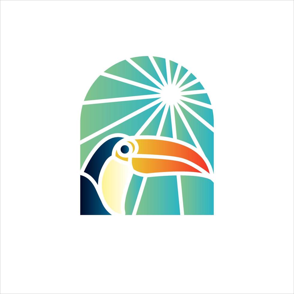 Modern toucan logo illustration design vector