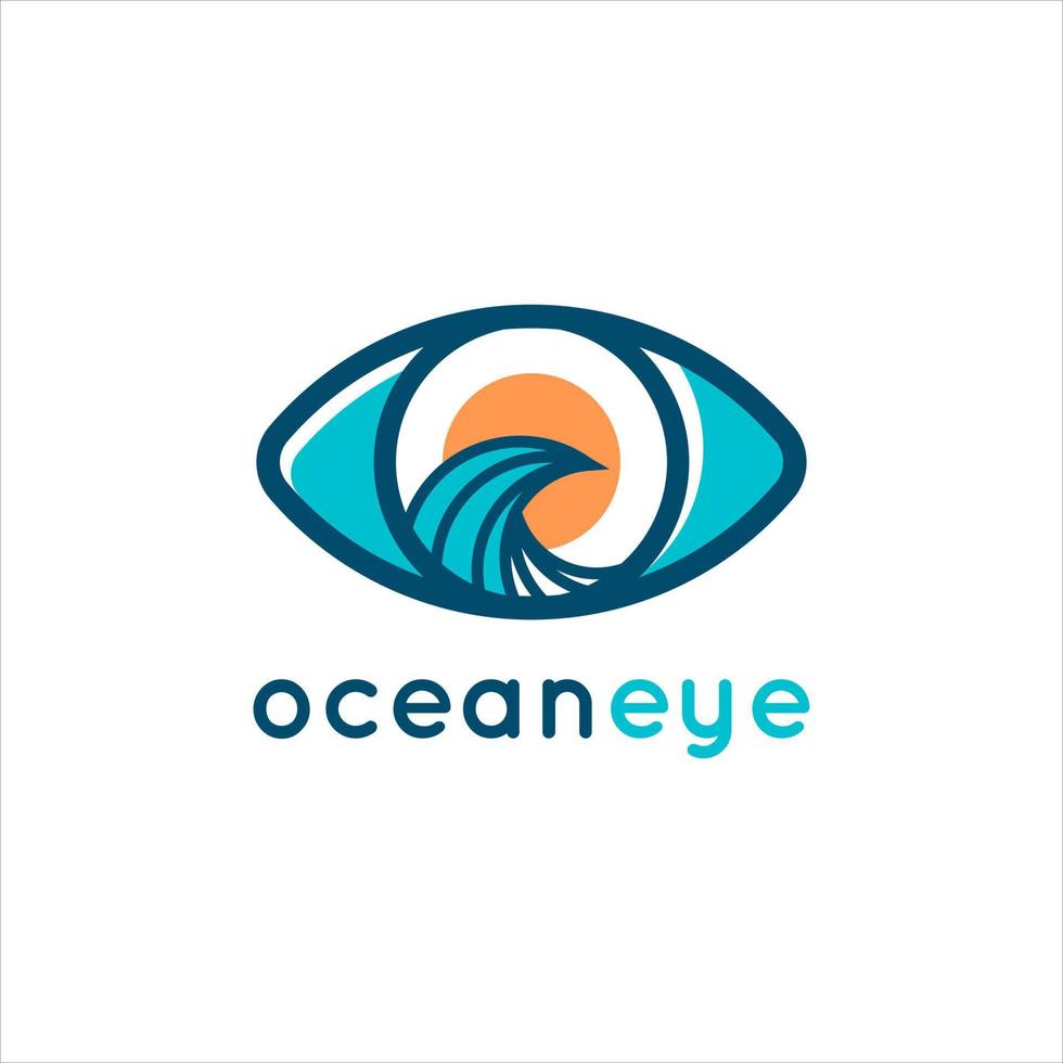 vector de logotipo de ojo de océano moderno para su empresa o negocio