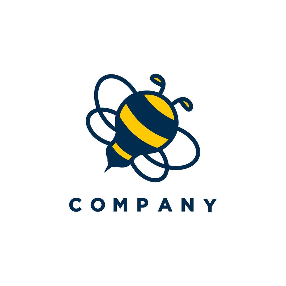 Modern Bee Bulb logo vector for your company or business