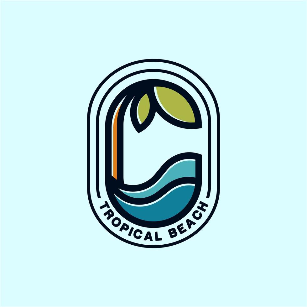 Tropical beach logo design illustration for your business vector