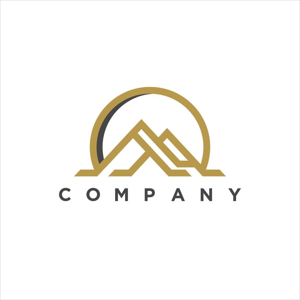 Modern mountain logo illustration design vector